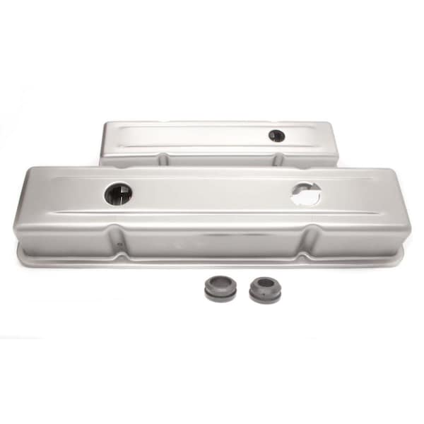 Strike3 R9518RAW Steel Short OEM Style Valve Covers for 1978-1986 Small Block Chevy ST2620873 - main